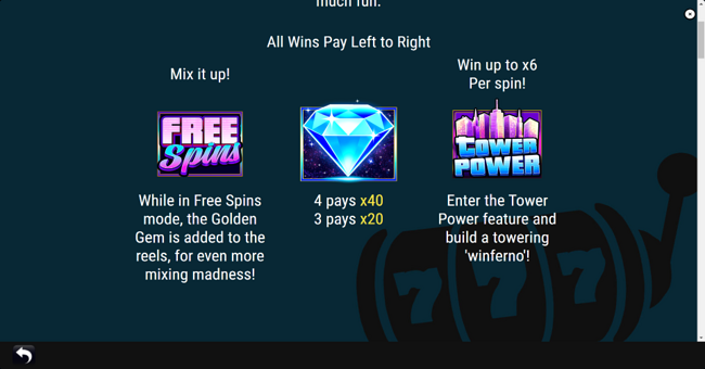 tower power paytable 1 paytable