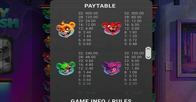 toy crush paytable 1 paytable