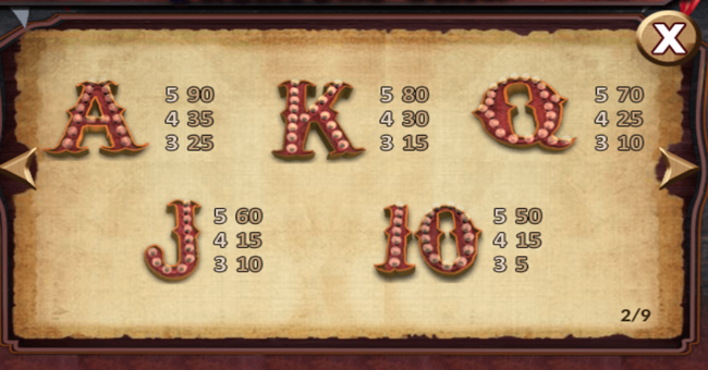 treasure fair paytable 2 paytable