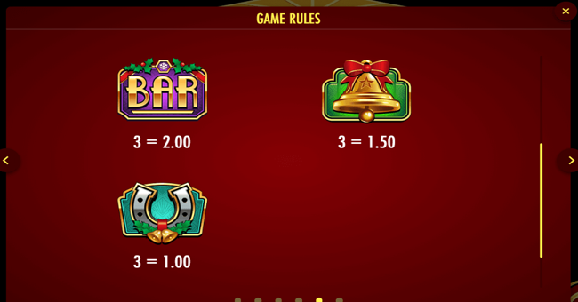 triple christmas gold paytable 2 paytable