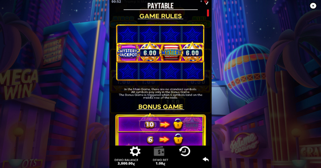trump it mania hot bonus paytable 1 paytable
