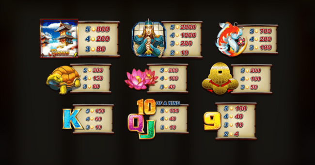 ttg dragon palace paytable paytable