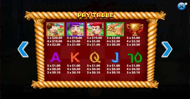 tug of war paytable 2 paytable