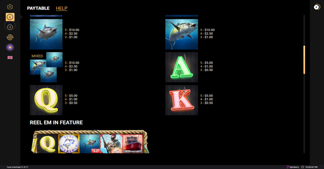 tuna overload paytable 2 paytable