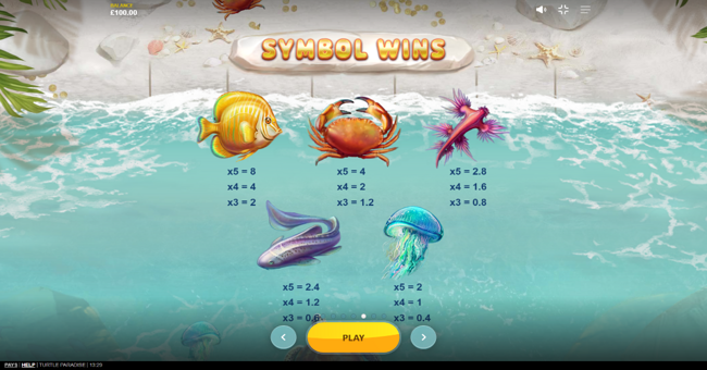 turtle paradise paytable 1 paytable