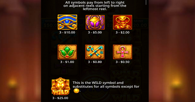 tuts treasure tower paytable 1 paytable