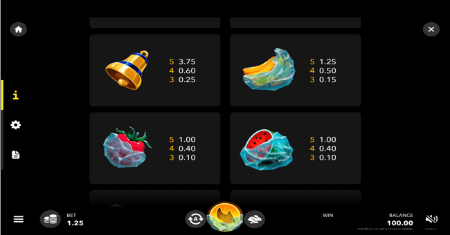 twin fruits of santa paytable2 paytable