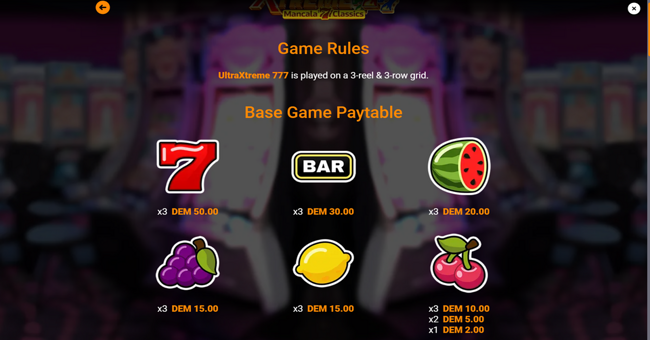 ultraxtreme 777 paytable 1 paytable