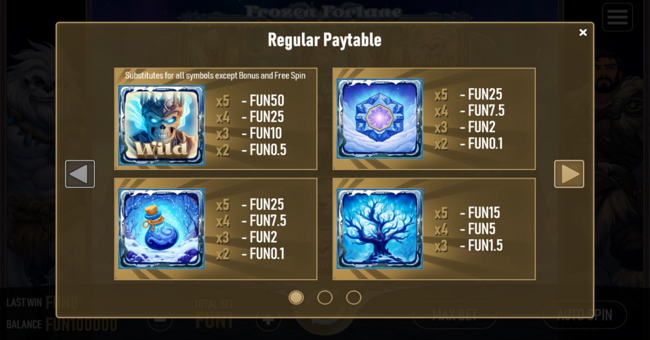 urgent games frozen fortune paytable 1 paytable