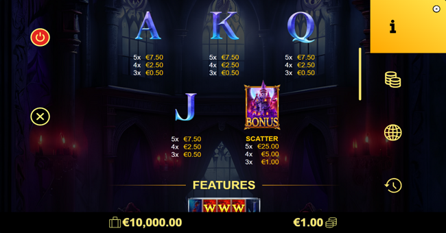 vampire joker paytable 2 paytable