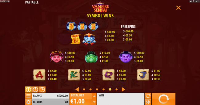 vampire senpai paytable paytable