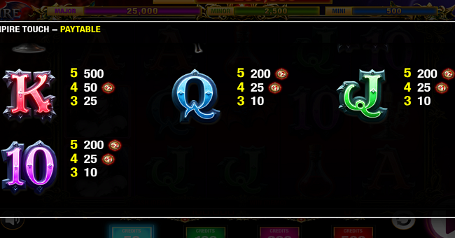 vampire touch paytable 2 paytable
