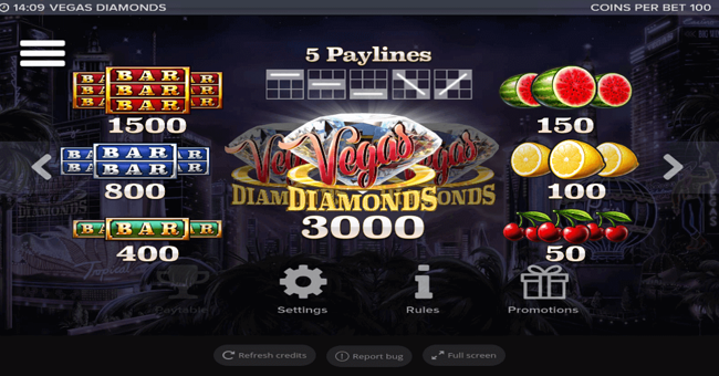 vegas diamonds paytable paytable