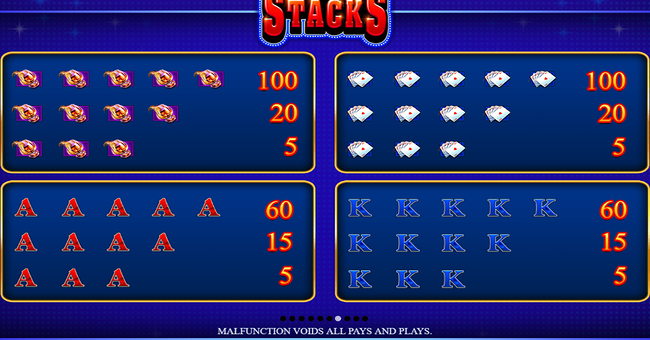 vegas stacks paytable 2 paytable
