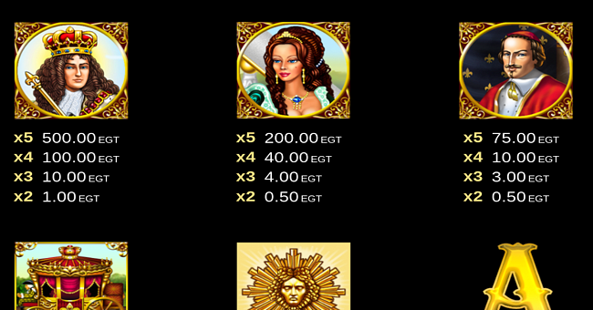 versailles gold clover chance paytable 1 paytable