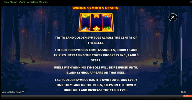 vinci la gallina respin paytable 2 paytable
