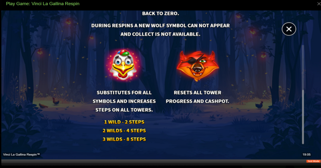 vinci la gallina respin paytable 4 paytable