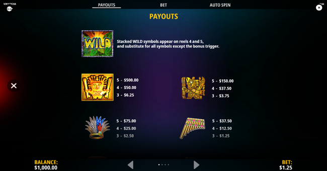 viracocha paytable 1 paytable