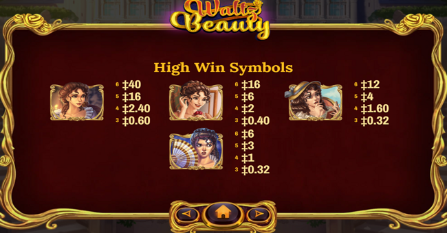 waltz beauty paytable 2 paytable