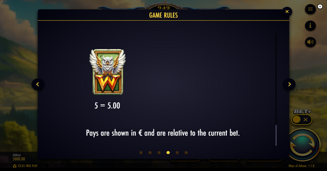 ways of athena paytable 6 paytable