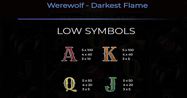 werewolf darkest flame paytable 2 paytable