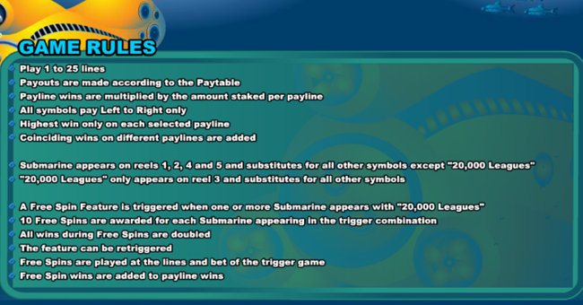 wgs 20000 leagues paytable 2 paytable