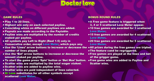 wgs doctor love paytable 2 paytable