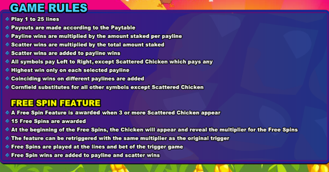 wgs funky chicken paytable 2 paytable