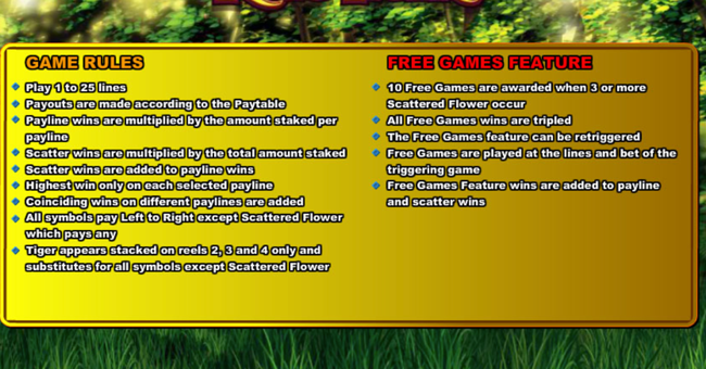 wgs king tiger paytable 2 paytable