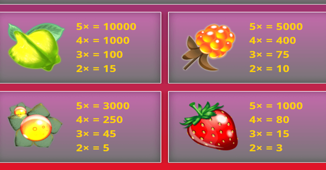 wild berry paytable 1 paytable