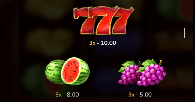 wild burning wins 5 lines paytable 1 paytable