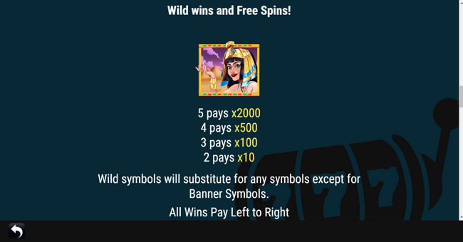 wild cleopatra paytable 4 paytable