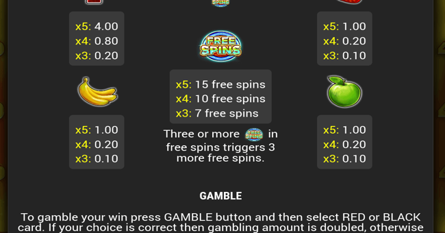 wild hot 40 free spins paytable 2 paytable