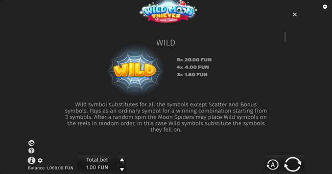 wild moon thieves paytable 1 paytable