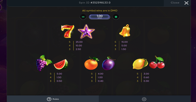 wild multi stars paytable paytable