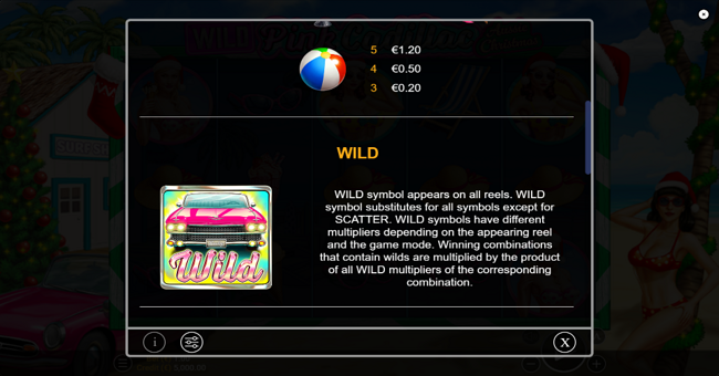 wild pink cadillac aussie christmas paytable 2 paytable