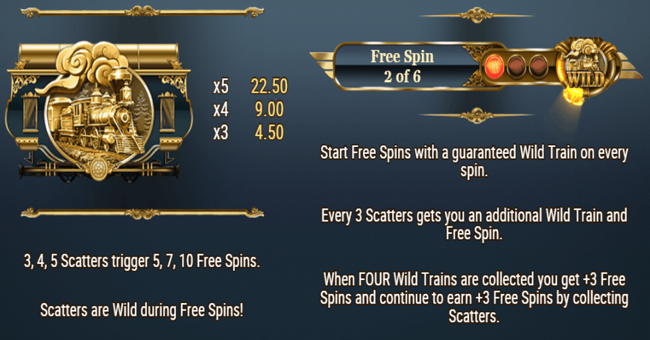 wild rails paytable 2 paytable