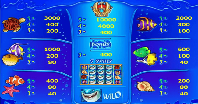 wild shark paytable 2 paytable