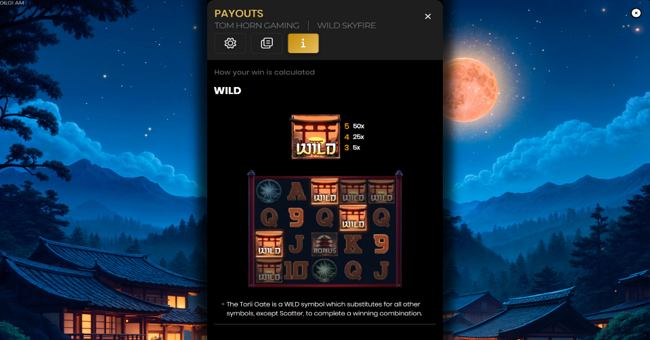 wild skyfire paytable 1 paytable