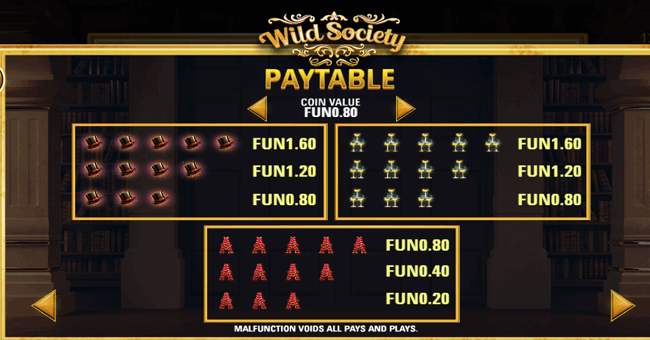 wild society paytable 2 paytable