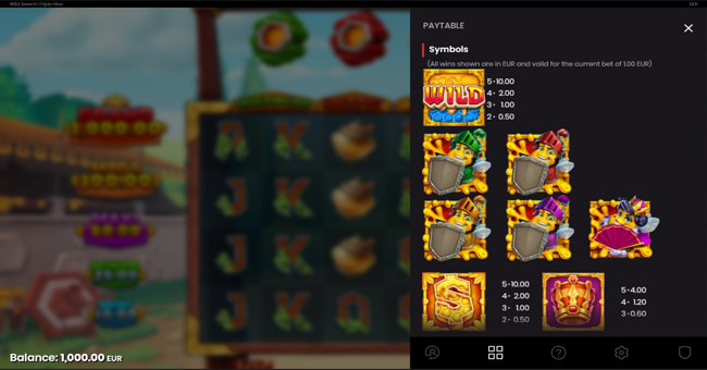 wild swarm triple hive paytable 1 paytable