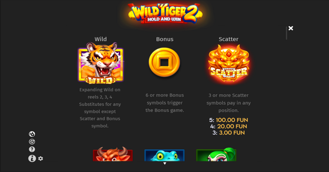 wild tiger 2 paytable 1 paytable