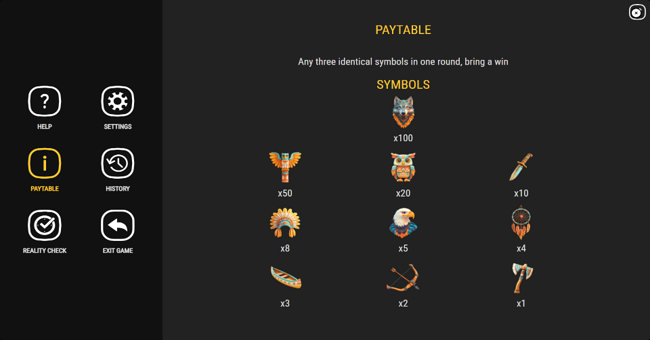 wild west spirit paytable paytable