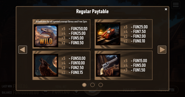 wild west whirlwind paytable 1 paytable