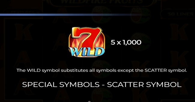 wildfire fruits paytable 1 paytable