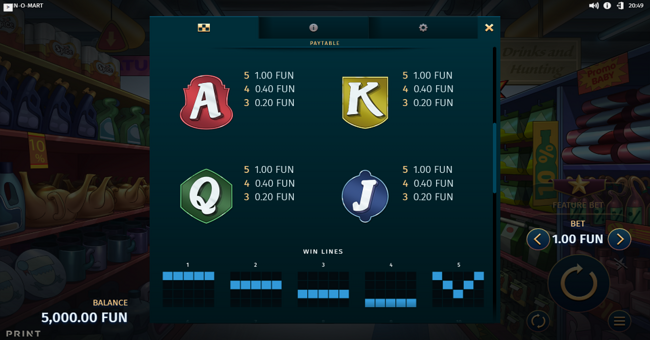 win o mart paytable 2 paytable