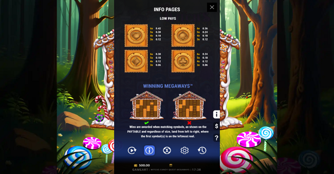 witchs candy quest megaways paytable 2 paytable
