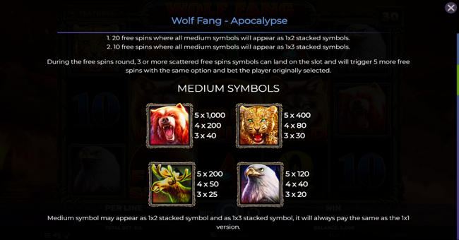 wolf fang apocalypse paytable 1 paytable