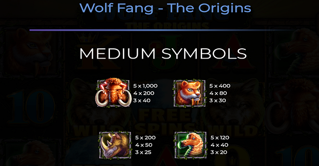 wolf fang the origins paytable 1 paytable