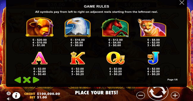 wolf gold paytable paytable